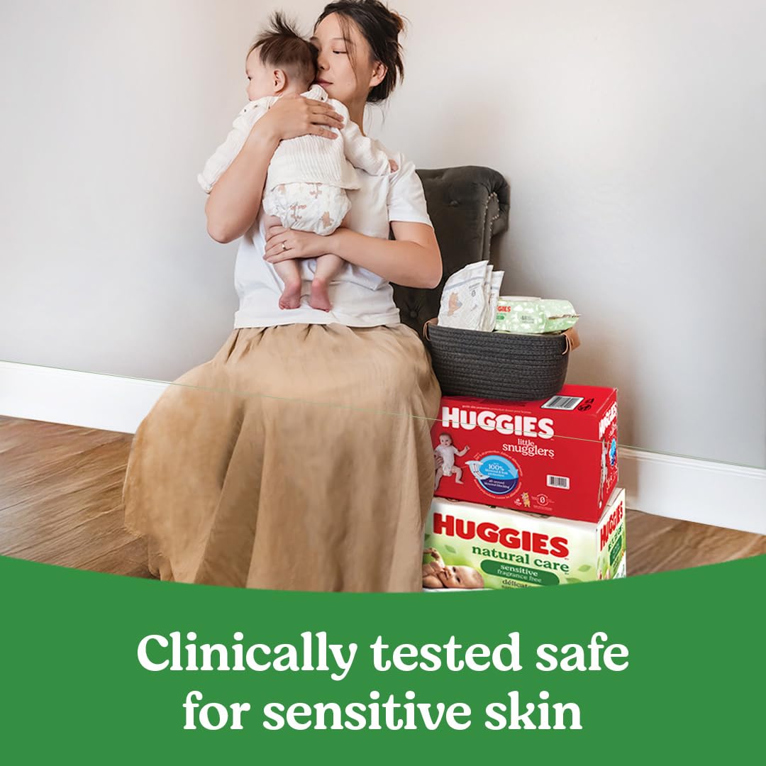 10 Flip-Top Packs Huggies Natural Care Sensitive Baby Wipes, Unscented,