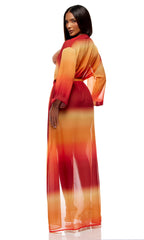 XL Forplay Women's Termoli Mesh Pool Kimono Ombre Swim Cover Up