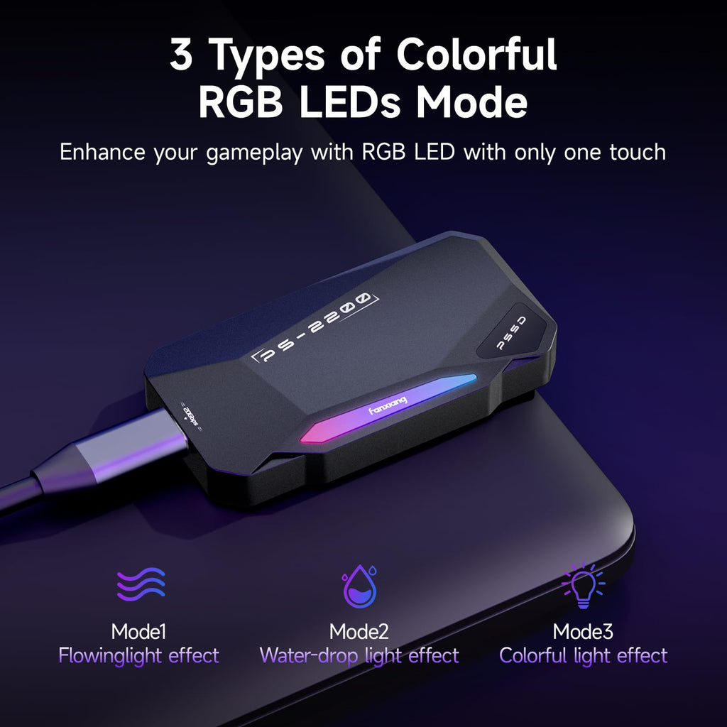 500GB Magnetic Portable SSD,2050MB/s Type-C USB 3.2 Gen 2x2 External SSD,4K