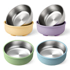 Mity rain 4-Pack Baby Bowls with Suction,Stainless Steel Toddler Bowl with
