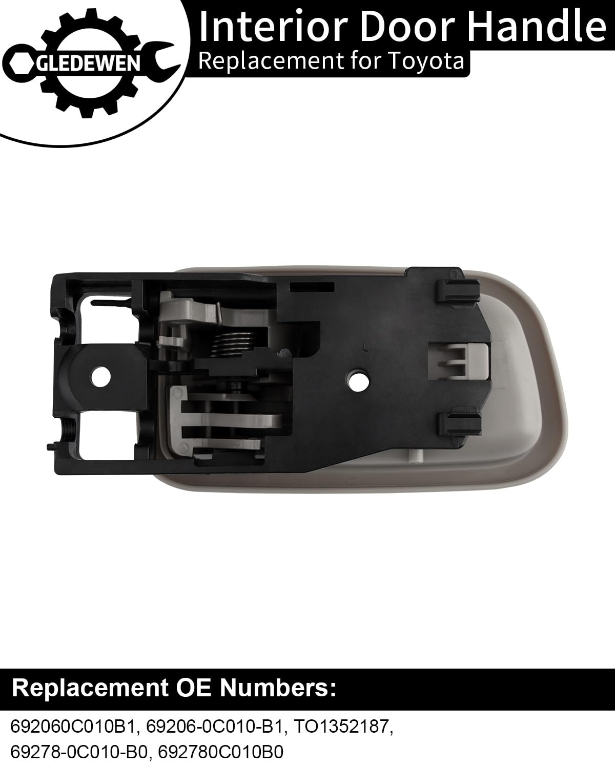 Gledewen Interior Door Handle with Bezel, Compatible with Toyota Tundra
