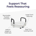 Drive Medical 2-in-1 Raised Toilet Seat with Removable Padded Arms