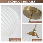 KCO Lighting Gold White Glass Globe Pendant Light Mid Century Kitchen Island