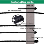 20 Count Sowtowe 1/8 Black Cable Railing Hardware, T316 Stainless Steel Cable