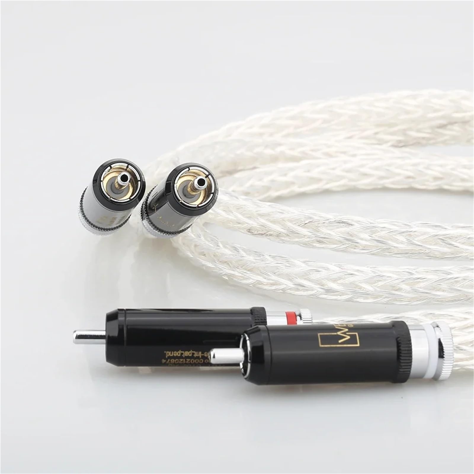 VCIMZUL HiFi Silver Plated 8AG 16 Strands Audio Cable 2RCA to 2RCA with WBT RCAA Plug High Fidelity Sound Transmission Cable(0.5m)