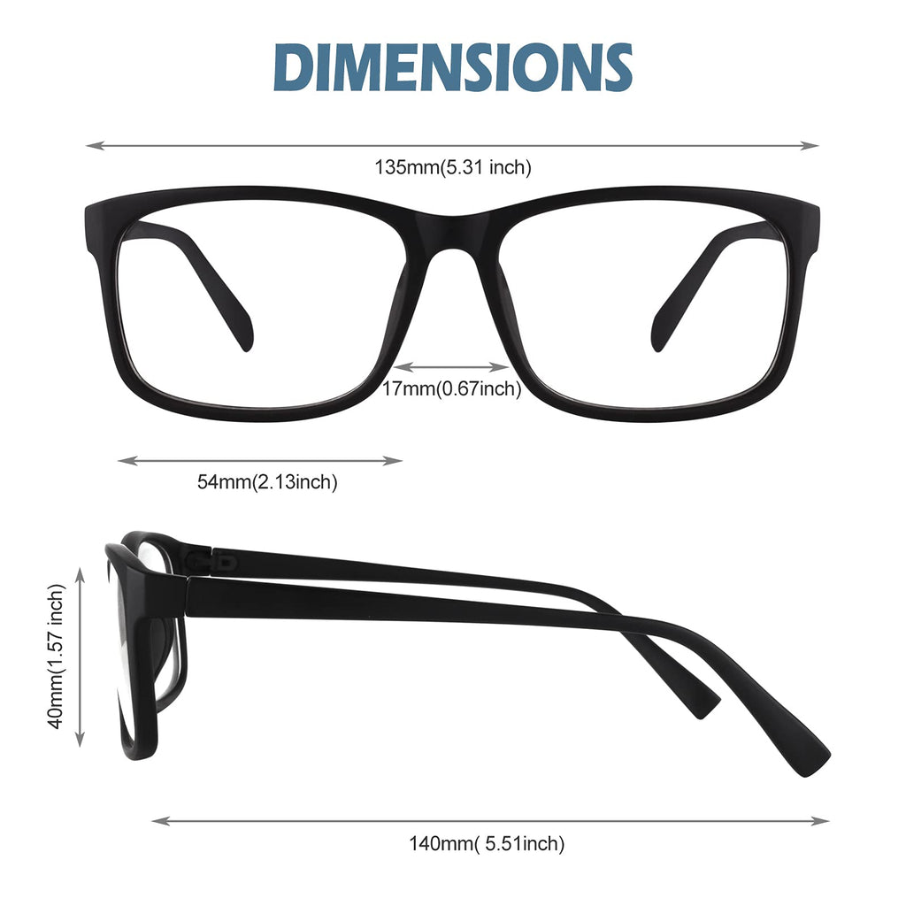 CGID Fake Glasses Clear Lens Non-Prescription Retro Rectangle UV400 Unisex
