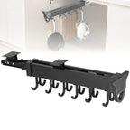 Homaisson Pull Out Pot Rack 12 Hook Sliding Under Cabinet Organizer Pots Pans