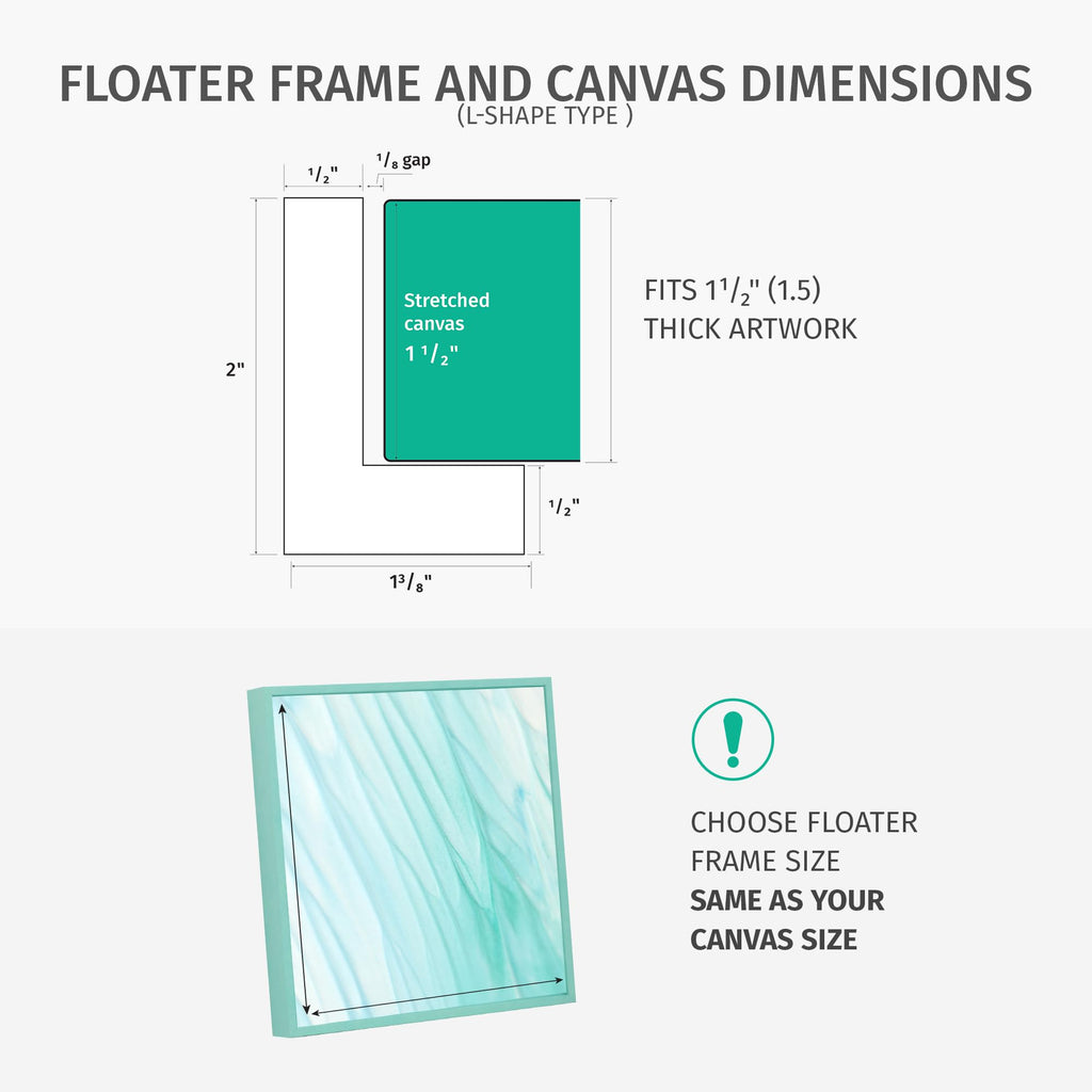 PIXY Canvas Floater Frame 24x24 Nordic White Oak for 1.5" Deep Canvas