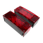 CONGARTENO 2pcs LED Trailer Tail Lights Rectangular Brake Turn Signal Lamps for