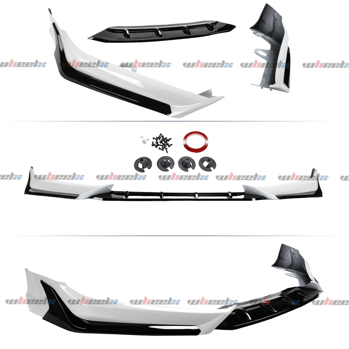 3PCS Front Lip Spoiler Splitter for Honda Accord 2021-2022 ACR Platinum White