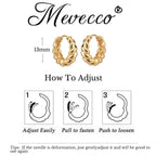 MEVECCO Gold Huggie Hoop Earring for Women 18K Gold Plated Dainty Cute Twist