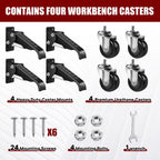 8 Pack SPACECARE Retractable Workbench Casters Kit, Heavy Duty Workbenches