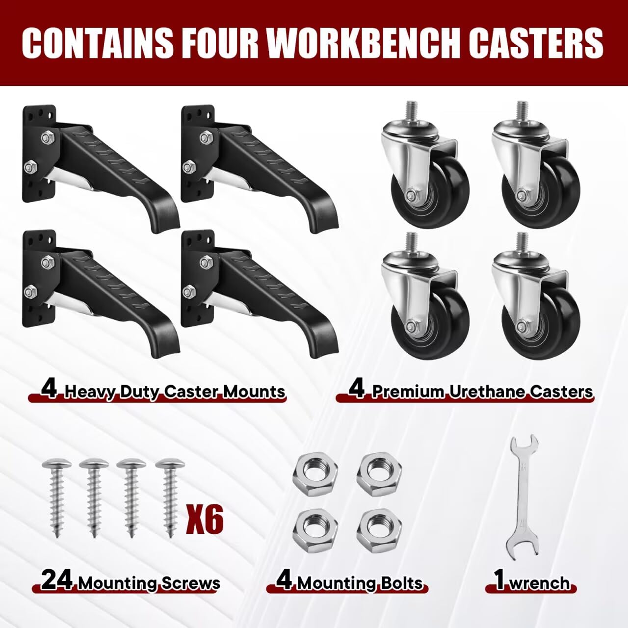 8 Pack SPACECARE Retractable Workbench Casters Kit, Heavy Duty Workbenches