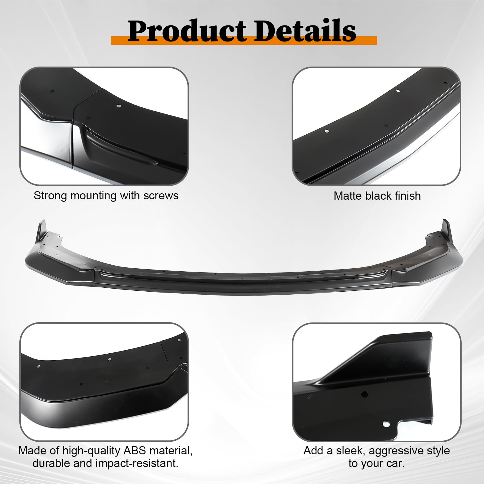 Front Lip for Ford Mustang GT EcoBoost 2024-2026 Front Bumper Lip Splitter Matte