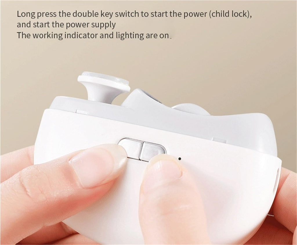 Automatic Safety Electric Nail Clipper LED Light Portable Polishing Trimmer for