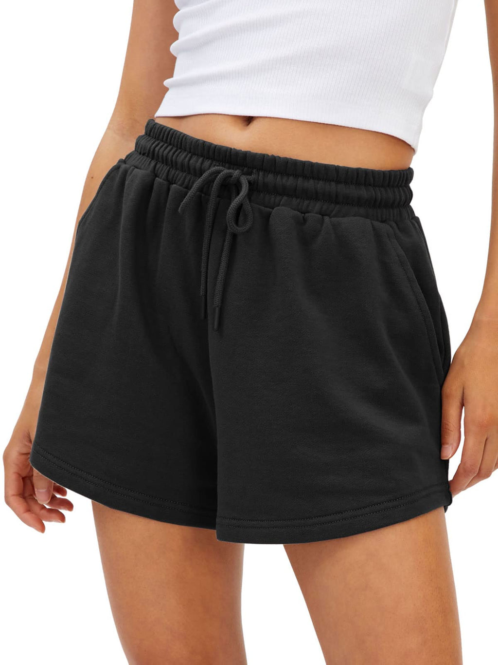 AUTOMET Womens Summer Lounge Shorts High Waisted Comfy with Pockets