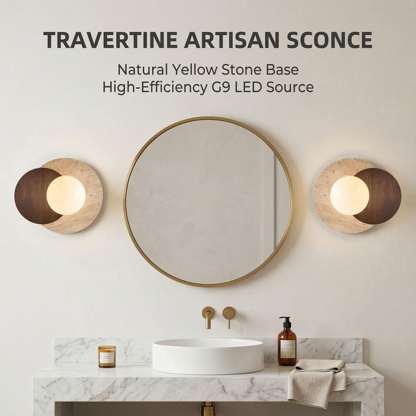 DZQWLL Marble Wall Lamp, Bathroom Vanity Light Fixtures, Wall Mount Lamp, Over