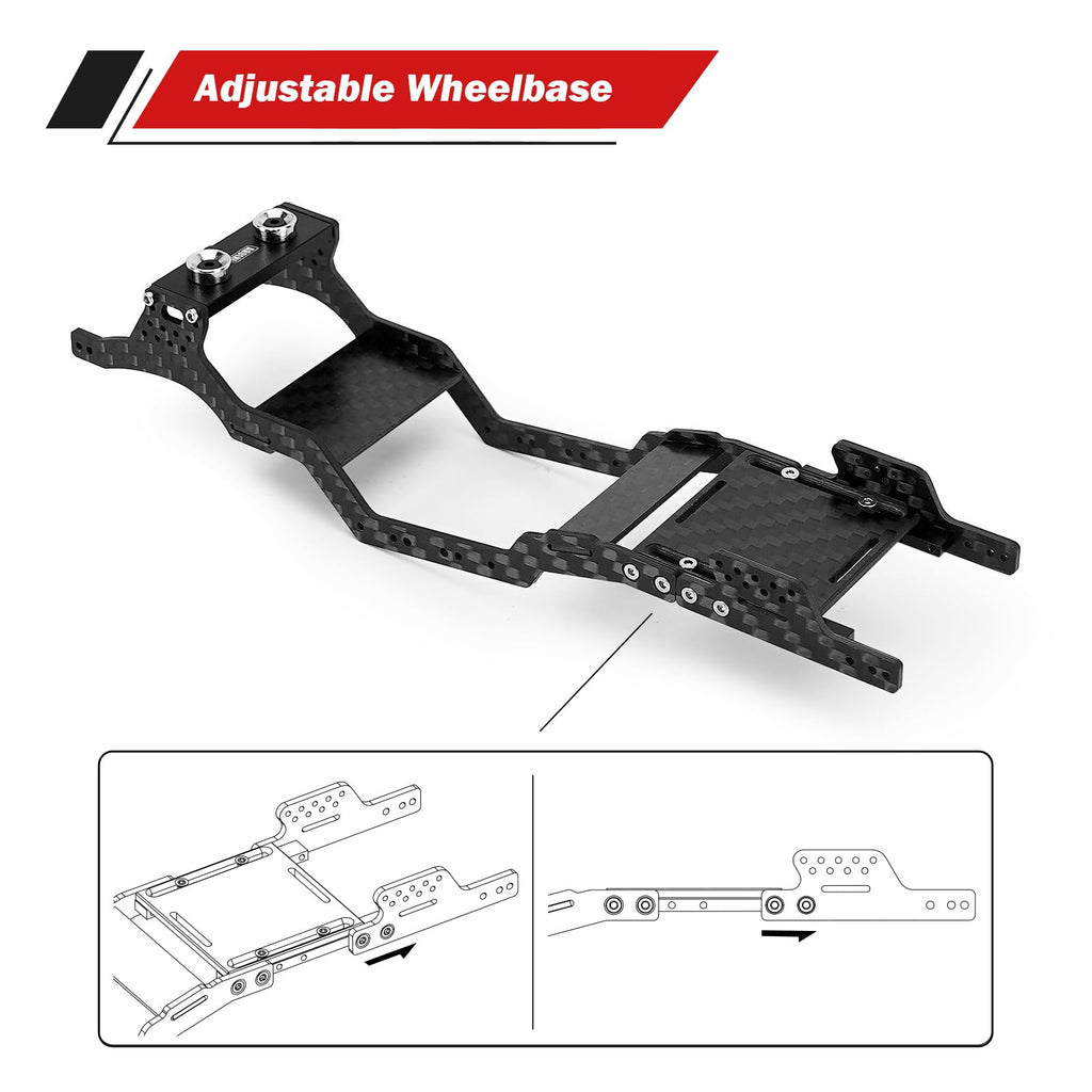 INJORA 35g Universal LCG Carbon Fiber Chassis Kit for 1/24 Axial SCX24