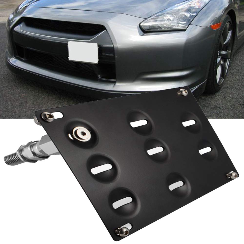 GTP Front Bumper Tow Hook License Plate Mounting Bracket Holder Relocator