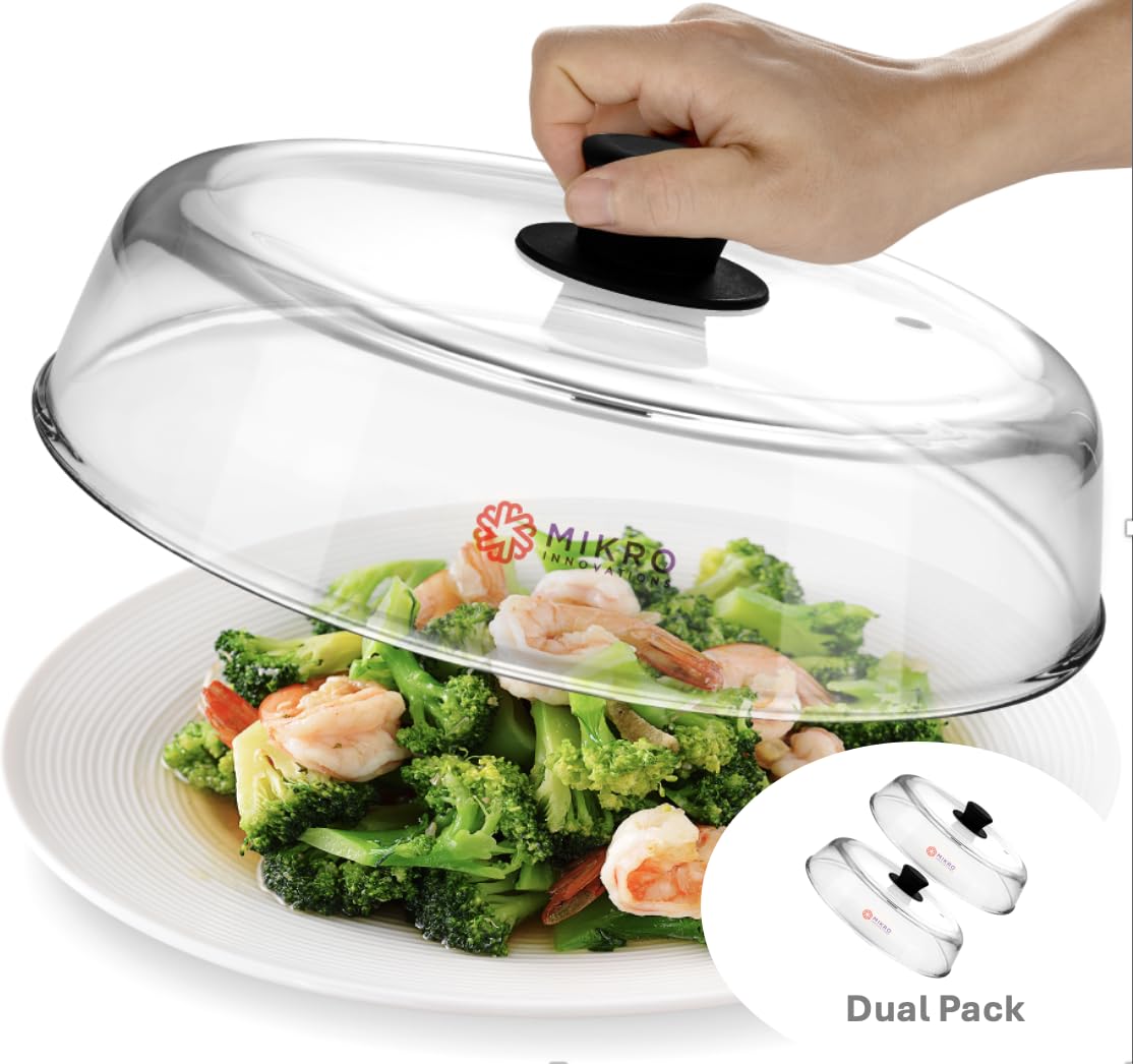 Mikro Innovations 10.5-Inch Glass Microwave Splatter Cover – Borosilicate Glass