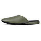 PAMIR Women's Genuine Full-Grain Leather Scuff Slippers, Avocado, US 7 M