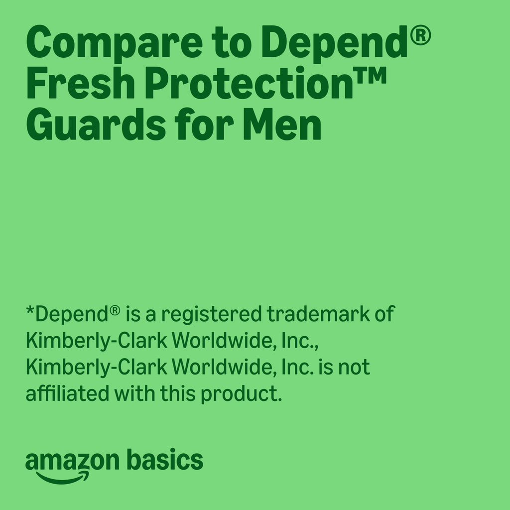 104 Count Amazon Basics Men's Incontinence Guards, Maximum Absorbency, 2 Packs