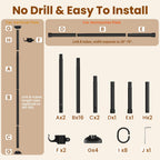 Bonpally Room Divider Curtain Rod, No Drilling Room Separator for Space