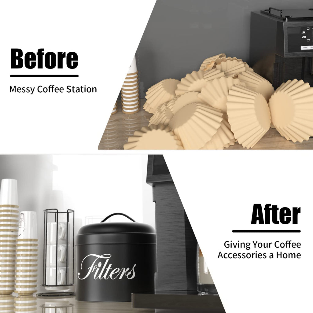 APOIMNA Coffee Filter Holder with Lid, Basket Storage Container for Counter,