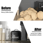 APOIMNA Coffee Filter Holder with Lid, Basket Storage Container for Counter,