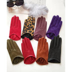 LAQWARM Women Short Real Leather Dress Gloves TOUCHSSCREEN Half Palm 5" Genuine