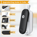FEPPO Mini Bag Sealer, 2 in 1 Heat Sealer with Cutter, Portable Resealer Machine
