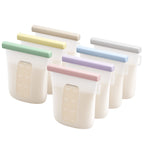 Nuliie 7 Pcs Silicone Breastmilk Storage Bags Reusable, 8oz/240ml Double