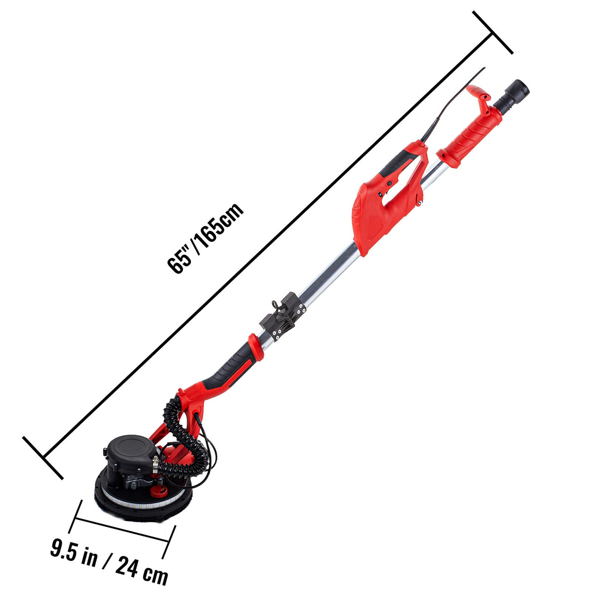 VEVOR Drywall Sander 850W Variable Speed 800-1750RPM LED Vacuum Bag
