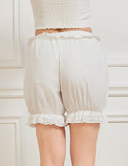 BEAUZSUZSANA Women Lolita Shorts Cotton Victorian Bloomers Pumpkin Lace