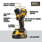 DEWALT ATOMIC 20V MAX 1/4 in. Brushless Cordless Impact Driver Kit with Battery