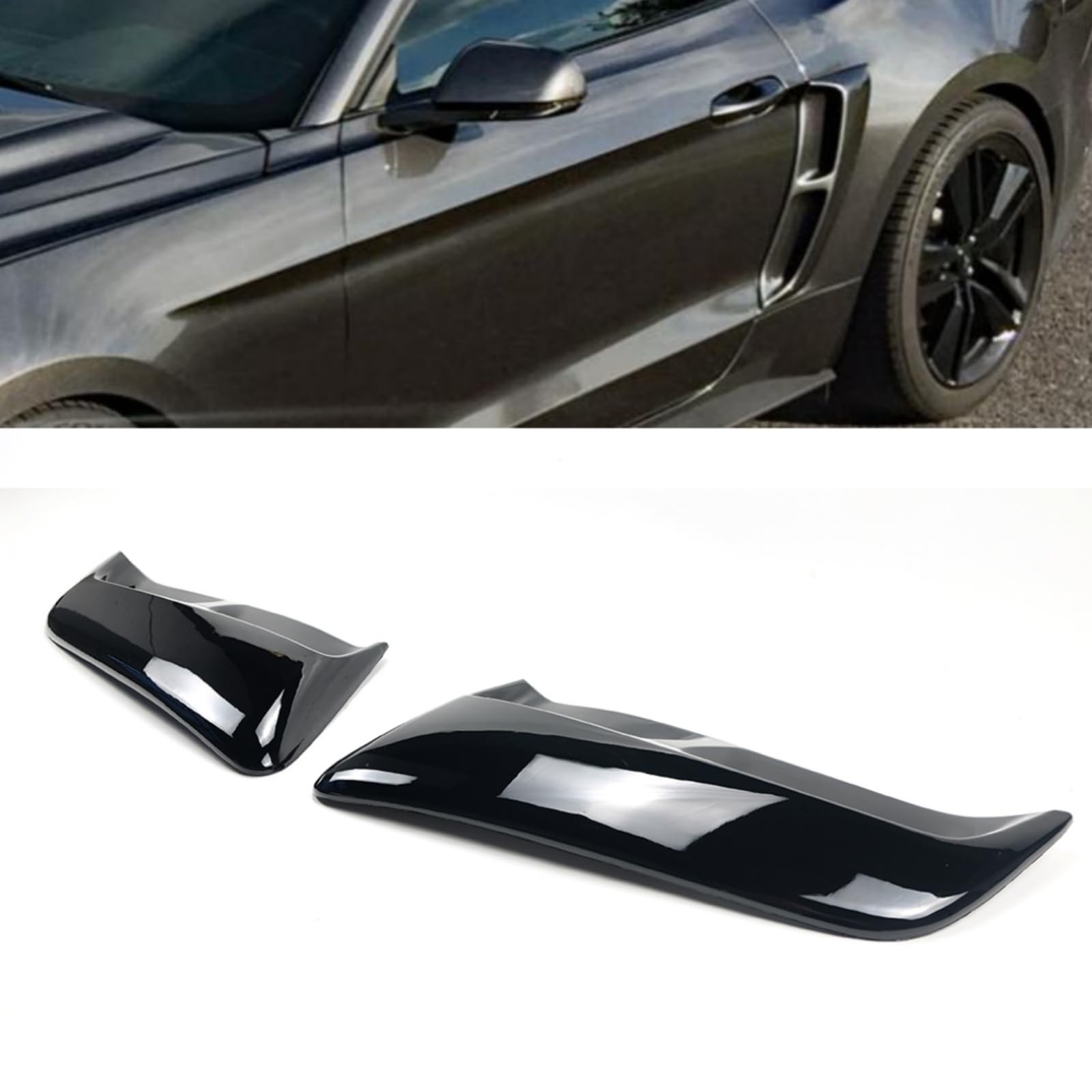Pair Rear Quarter Panel Side Body Fenders Door Scoop Air Outlet Trim Compatible