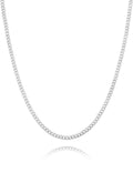 MOLAYES Solid 925 Sterling Silver 3.5mm Cuban Link Curb Chain Necklace for Men