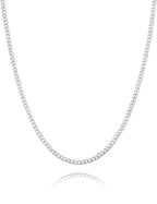MOLAYES Solid 925 Sterling Silver 3.5mm Cuban Link Curb Chain Necklace for Men