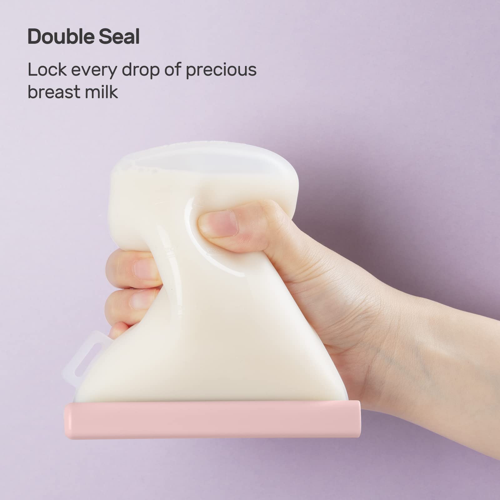 Nuliie 7 Pcs Silicone Breastmilk Storage Bags Reusable, 8oz/240ml Double