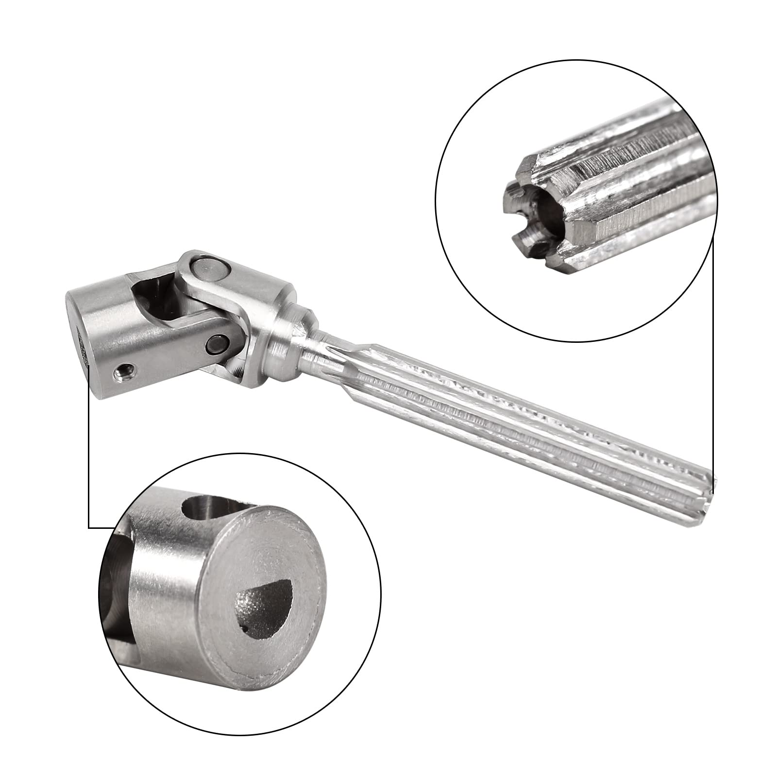 INJORA Drive Shaft D-Shaped Hole Stainless Steel Center Drive Shaft for Axial