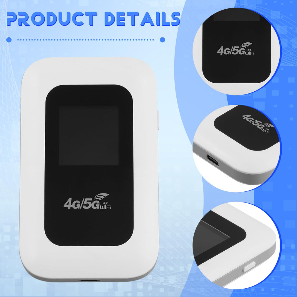 Wooswen 4G WiFi Router with Screen 150Mbps WiFi Modem Car Mobile WiFi Wireless