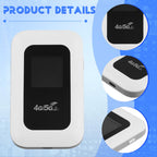 Wooswen 4G WiFi Router with Screen 150Mbps WiFi Modem Car Mobile WiFi Wireless