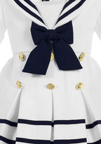 iGirlDress Baby Toddler Girls Nautical Sailor Dress with Hat 4T White