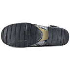 OSSTONE Men Moto Boots Zipper Leather Chukka Casual Distressed Black US8.5