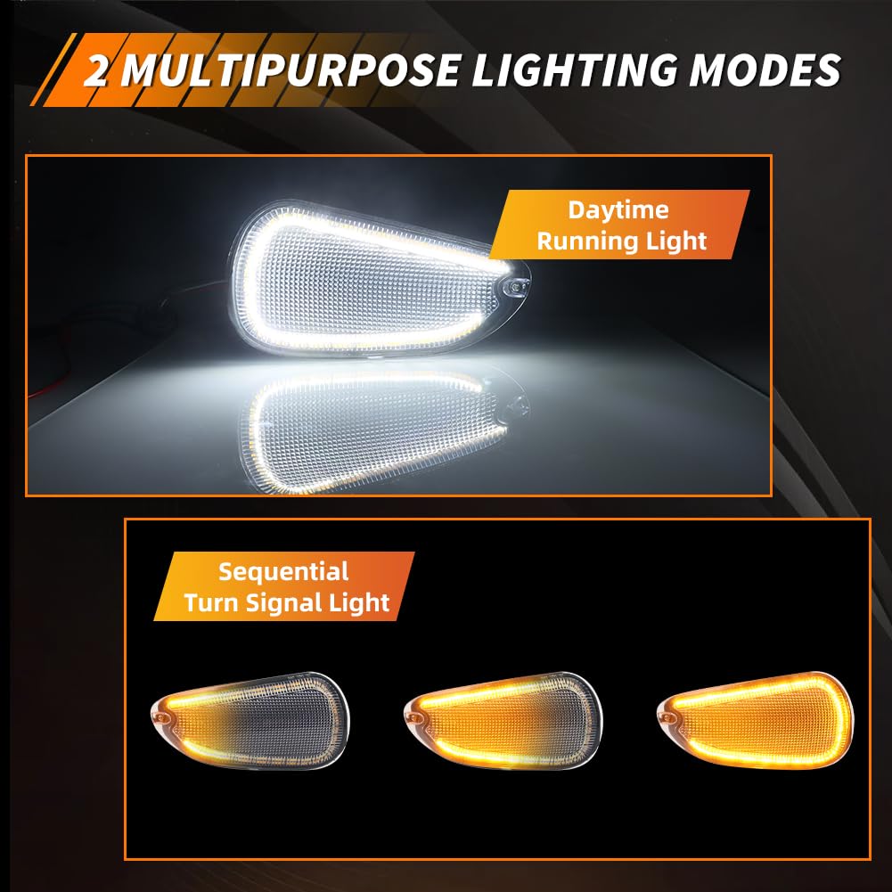 MOTRUM LED Front Turn Signal Marker Light Compatible with Dodge Stealth 1991