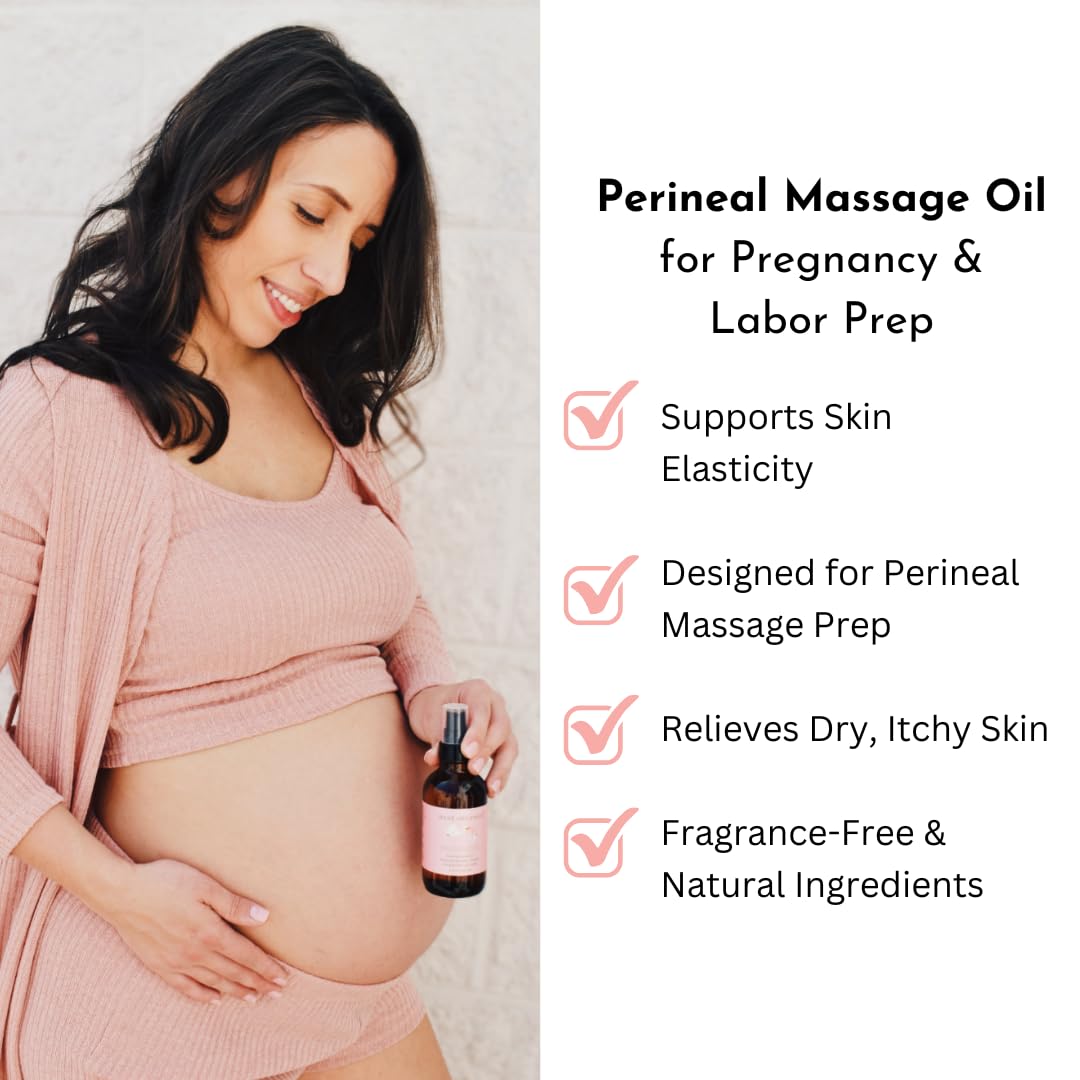 Organic Perineal Massage Oil Spray by Irene Organics for Pregnancy and