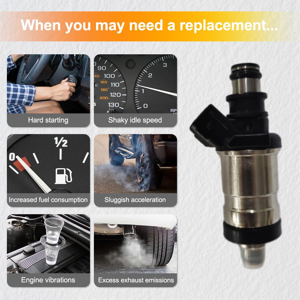 5Pcs Fuel Injectors Compatible with 1996-2002 Compatible with Honda Compatible