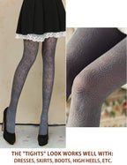 VERO MONTE 1 Pair Womens Patterned Lace Tights (Grey) Hollow Out Knit Stockings