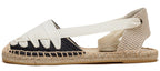 U-lite Women's Espadrille FLat Sandals Closed Toe Ankle Wrap,Classic Lace Up