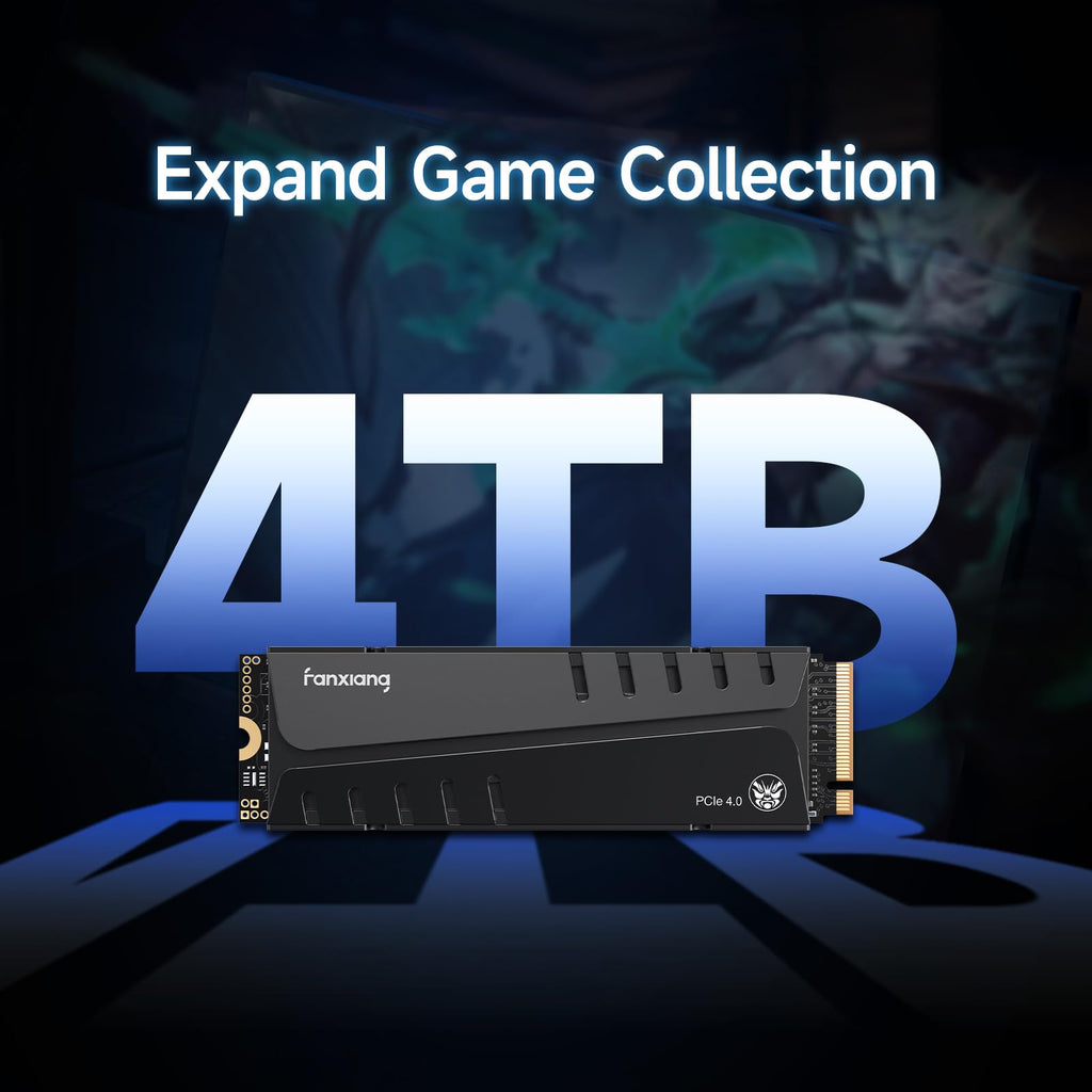 fanxiang S770 4TB NVMe M.2 SSD for PS5 - with Heatsink and DRAM, Up to 7300MB/s,